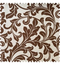 Chocolate brown and cream color beautiful traditional designs texture finished background swirls bold finished pattern polyester main curtain